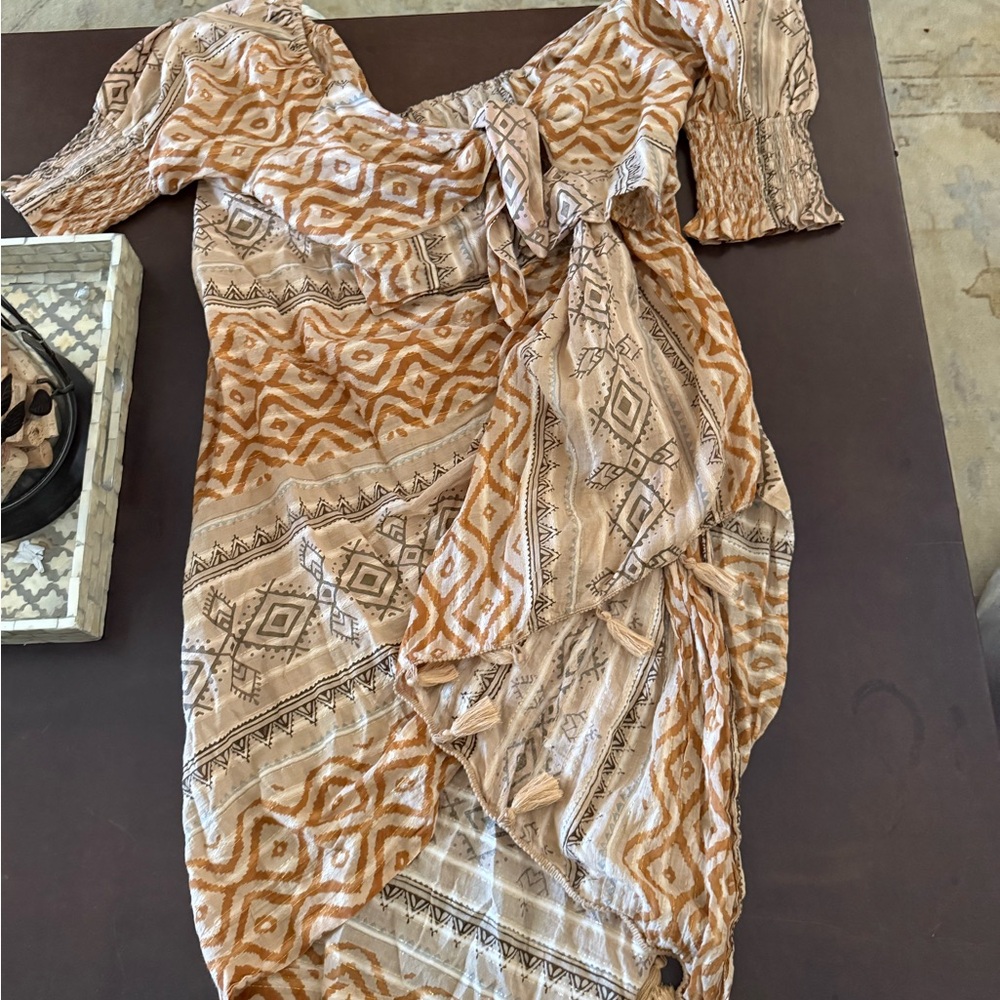 Asymmetrical Tribal Print Dress